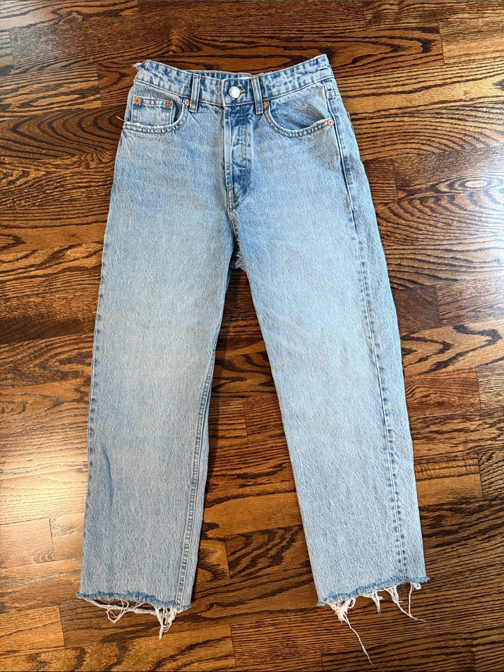 Zara Light Blue Straight Jeans